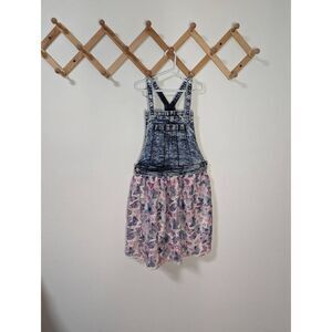 Jordache Bib Overall Acid Wash Butterfly Dress - Size XL